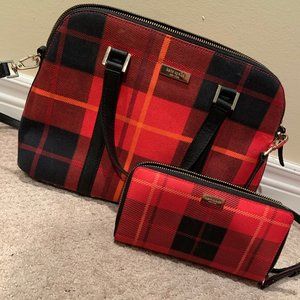 Kate Spade Tartan Purse with Matching Wallet